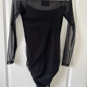 PrettyLittleThing Sheer Black Mesh Top